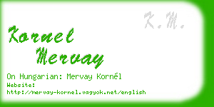 kornel mervay business card